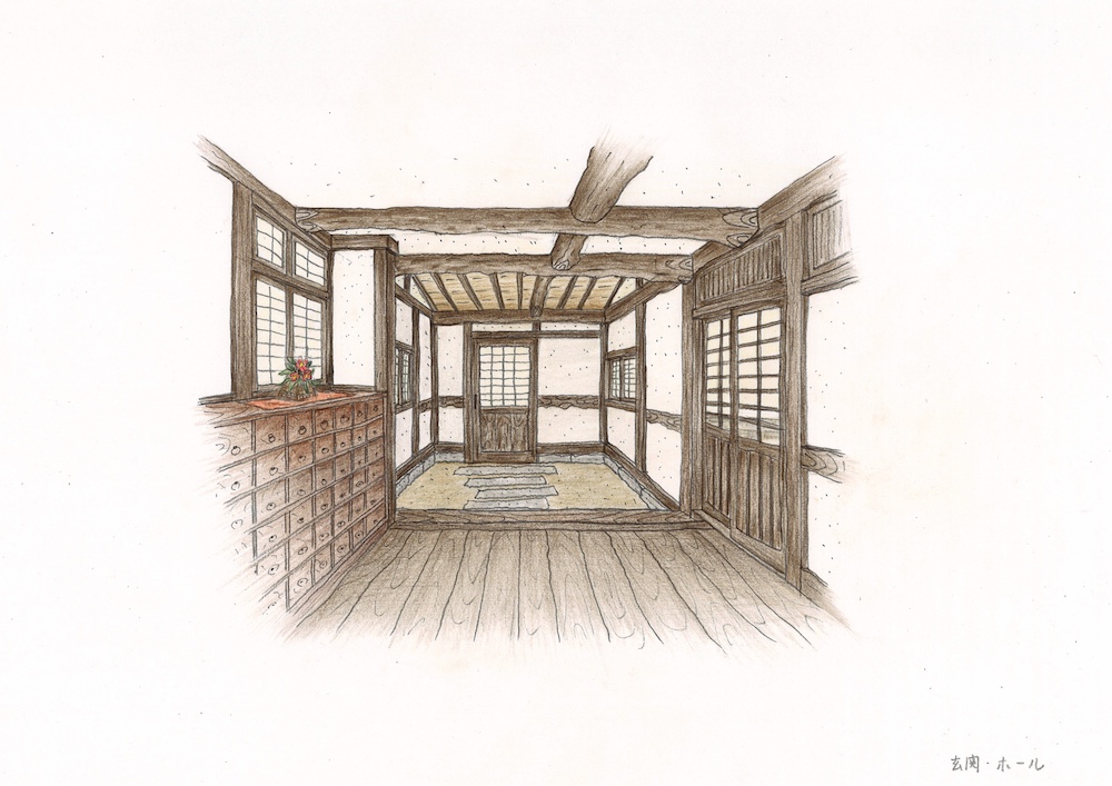 ふじ屋玄関ホールパース